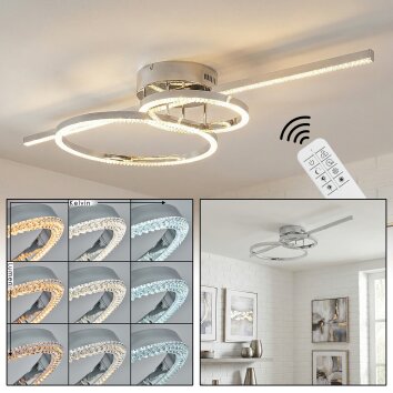 Goren Plafonnier LED Chrome, Argenté, 1 lumière