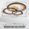 Baiyin Plafonnier LED Or, Noir, 1 lumière