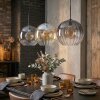 Koyoto Suspension, Boule lumineuse, Suspension Ambre, Clair, Fumé, 3 lumières
