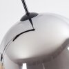 Koyoto Suspension, Boule lumineuse, Suspension Ambre, Chrome, Clair, Fumé, 3 lumières