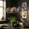 Koyoto Suspension, Boule lumineuse, Suspension Bleu, Vert, Clair, Cuivré, 3 lumières