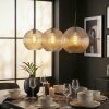 Koyoto Suspension, Boule lumineuse, Suspension Ambre, 3 lumières