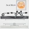 Koyoto Suspension, Boule lumineuse, Suspension Ambre, 3 lumières