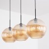 Koyoto Suspension, Boule lumineuse, Suspension Ambre, 3 lumières