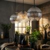 Koyoto Suspension, Boule lumineuse, Suspension Ambre, Clair, Fumé, 3 lumières