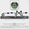 Suspension Koyoto, 3 abat-jour 25 cm en verre cannelé vert, hauteur réglable, longueur 90 cm, E27