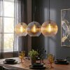 Koyoto Suspension, Boule lumineuse, Suspension Ambre, Clair, Fumé, 3 lumières