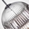 Ripoll Suspension, Boule lumineuse, Suspension Chrome, Clair, Fumé, 1 lumière