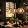 Koyoto Suspension, Boule lumineuse, Suspension Ambre, Fumé, 3 lumières