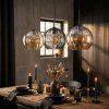Koyoto Suspension, Boule lumineuse, Suspension Ambre, Fumé, 3 lumières