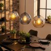 Koyoto Suspension, Boule lumineuse, Suspension Ambre, Fumé, 3 lumières