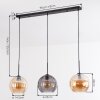 Koyoto Suspension, Boule lumineuse, Suspension Ambre, Fumé, 3 lumières