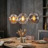 Ripoll Suspension, Boule lumineuse, Suspension Ambre, Clair, Fumé, 3 lumières