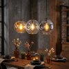 Ripoll Suspension, Boule lumineuse, Suspension Ambre, Clair, Fumé, 3 lumières