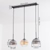 Koyoto Suspension, Boule lumineuse, Suspension Ambre, Clair, Fumé, 3 lumières