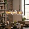 Koyoto Suspension, Boule lumineuse, Suspension Ambre, Clair, Fumé, 3 lumières