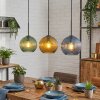 Koyoto Suspension, Boule lumineuse, Suspension Bleu, Or, Vert, 3 lumières