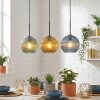 Koyoto Suspension, Boule lumineuse, Suspension Bleu, Or, Vert, 3 lumières