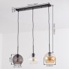 Koyoto Suspension, Boule lumineuse, Suspension Ambre, Clair, Fumé, 3 lumières