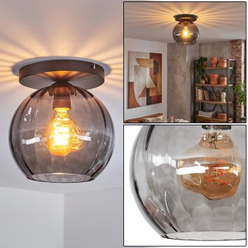 Koyoto Plafonnier, Boule lumineuse 25 cm Fumé, 1 lumière