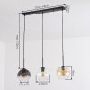 Koyoto Suspension, Suspension 20 cm Ambre, Clair, Fumé, 3 lumières