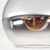 Koyoto Plafonnier, Boule lumineuse 25 cm Chrome, Clair, Fumé, 1 lumière