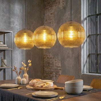 Koyoto Suspension, Boule lumineuse, Suspension 30 cm Or, 3 lumières
