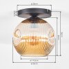 Ripoll Plafonnier, Boule lumineuse Ambre, 1 lumière