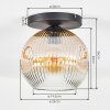 Ripoll Plafonnier, Boule lumineuse Ambre, Clair, 1 lumière