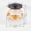 Ripoll Plafonnier, Boule lumineuse Ambre, Clair, 1 lumière