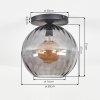 Koyoto Plafonnier, Boule lumineuse 30 cm Fumé, 1 lumière