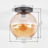 Koyoto Plafonnier, Boule lumineuse 30 cm Ambre, 1 lumière