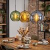 Koyoto Suspension, Boule lumineuse, Suspension 30 cm Bleu, Or, Vert, 3 lumières
