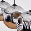 Ripoll Suspension, Boule lumineuse, Suspension Chrome, Fumé, 4 lumières