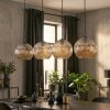 Ripoll Suspension, Boule lumineuse, Suspension Ambre, 4 lumières