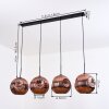 Ripoll Suspension, Boule lumineuse, Suspension Cuivré, 4 lumières