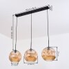 Ripoll Suspension, Boule lumineuse, Suspension Ambre, 3 lumières