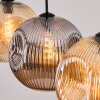 Ripoll Suspension, Boule lumineuse, Suspension Ambre, Fumé, 3 lumières