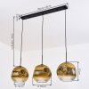 Ripoll Suspension, Boule lumineuse, Suspension Or, Clair, 3 lumières