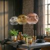 Ripoll Suspension, Boule lumineuse, Suspension Chrome, Or, Clair, Cuivré, Fumé, 3 lumières