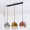 Ripoll Suspension, Boule lumineuse, Suspension Chrome, Or, Clair, Cuivré, Fumé, 3 lumières