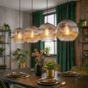 Ripoll Suspension, Boule lumineuse, Suspension Chrome, Clair, Fumé, 4 lumières