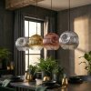 Ripoll Suspension, Boule lumineuse, Suspension Chrome, Or, Clair, Cuivré, Fumé, 4 lumières