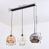 Ripoll Suspension, Boule lumineuse, Suspension Ambre, Clair, Fumé, 3 lumières