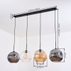 Ripoll Suspension, Boule lumineuse, Suspension Ambre, Clair, Fumé, 4 lumières