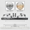 Ripoll Suspension, Boule lumineuse, Suspension Ambre, Clair, Fumé, 4 lumières