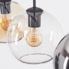 Koyoto Suspension, Boule lumineuse, Suspension Ambre, Chrome, Clair, Fumé, 3 lumières