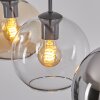 Koyoto Suspension, Boule lumineuse, Suspension Ambre, Chrome, Clair, Fumé, 3 lumières