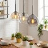 Koyoto Suspension, Boule lumineuse, Suspension Ambre, Clair, Fumé, 3 lumières
