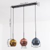 Koyoto Suspension, Boule lumineuse, Suspension Bleu, Or, Cuivré, 3 lumières